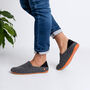 Snugtoes Men's Recycled Polyester Felt Slip On Slippers Grey And Orange, thumbnail 1 of 5