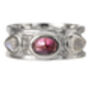 Sterling Silver Mixed Gemstone Drum Ring, thumbnail 2 of 9