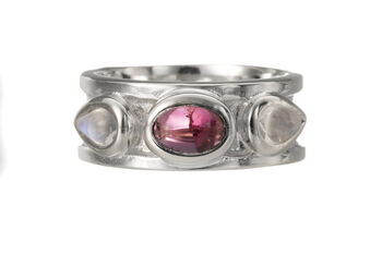 Sterling Silver Mixed Gemstone Drum Ring, 2 of 9