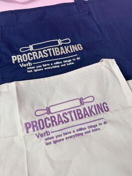 Procrastibaking Embroidered Apron, 2 of 8