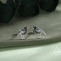 Starling Bird Stud Earrings In Sterling Silver, thumbnail 2 of 12