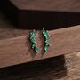 Emerald Green Cz Cluster Crawler Earrings, thumbnail 1 of 10