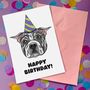 Personalised American Pitbull Birthday Card, With Or Without Message Inside, thumbnail 1 of 12