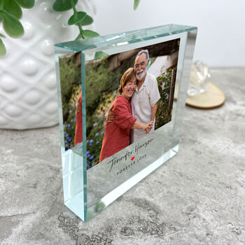 Personalised Photo Any Message Red Heart Crystal Token For A Partner Or Loved One, 4 of 7