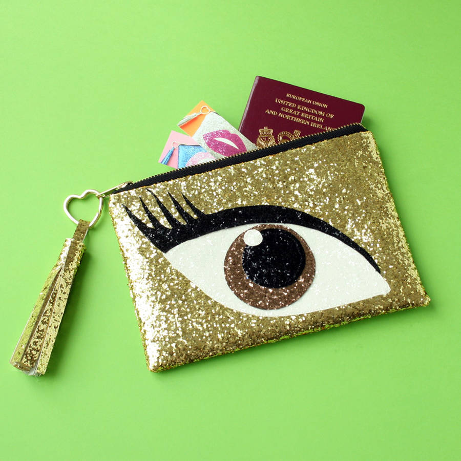 Glitter Eye Clutch Bag Brown By SoS15