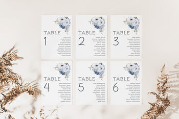 Wedding Seating Plan Cards Winter Blue Florals, 2 of 7