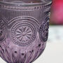 Set Of Four Embossed Purple Wine Goblets, thumbnail 3 of 5