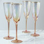 G Decor Set Of Four Lustre Hammered Flute Glasses, thumbnail 1 of 4