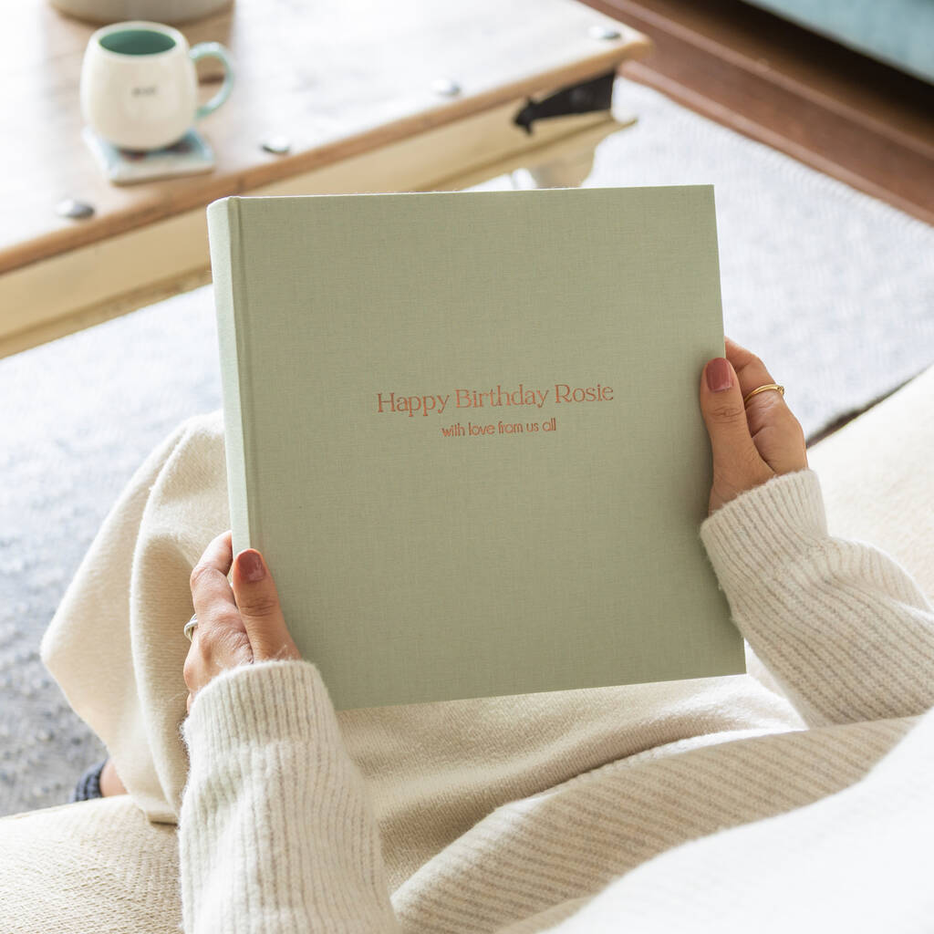 Personalised Linen Photo Album For A Birthday, 1 of 10