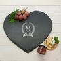 Monogrammed Wreath Slate Cheese Board, thumbnail 7 of 10