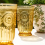 Set Of Four Zamora Amber Highball Tumblers, thumbnail 3 of 7
