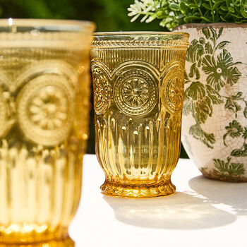 Set Of Four Zamora Amber Highball Tumblers, 3 of 7