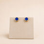 7mm Gold Plated Sterling Silver September Birthstone Stud Earrings, thumbnail 3 of 5