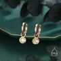Sterling Silver August Birthstone Peridot Green Crystal Drop Hoop Earrings, thumbnail 5 of 11