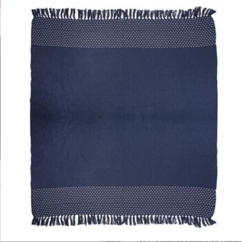 Stitched Blue Blanket Throw, 3 of 3