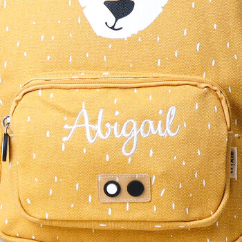 Personalised Trixie Lion Backpack For Nursery, School, Holiday, 2 of 11