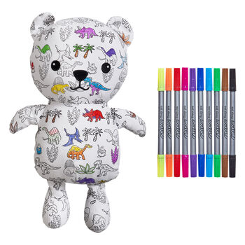 Colour In Dinosaur Artie Bear + 10 Pens Colouring Kit, 7 of 9