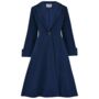 Elizabeth Coat In Navy Vintage 1940s Style, thumbnail 1 of 3