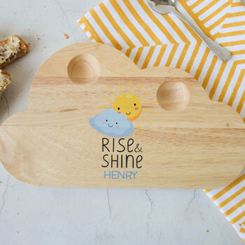 Personalised Cloud Egg Board, Rise And Shine, 3 of 4