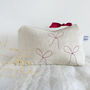 Embroidered Linen Bows Mid Pouch, thumbnail 4 of 6