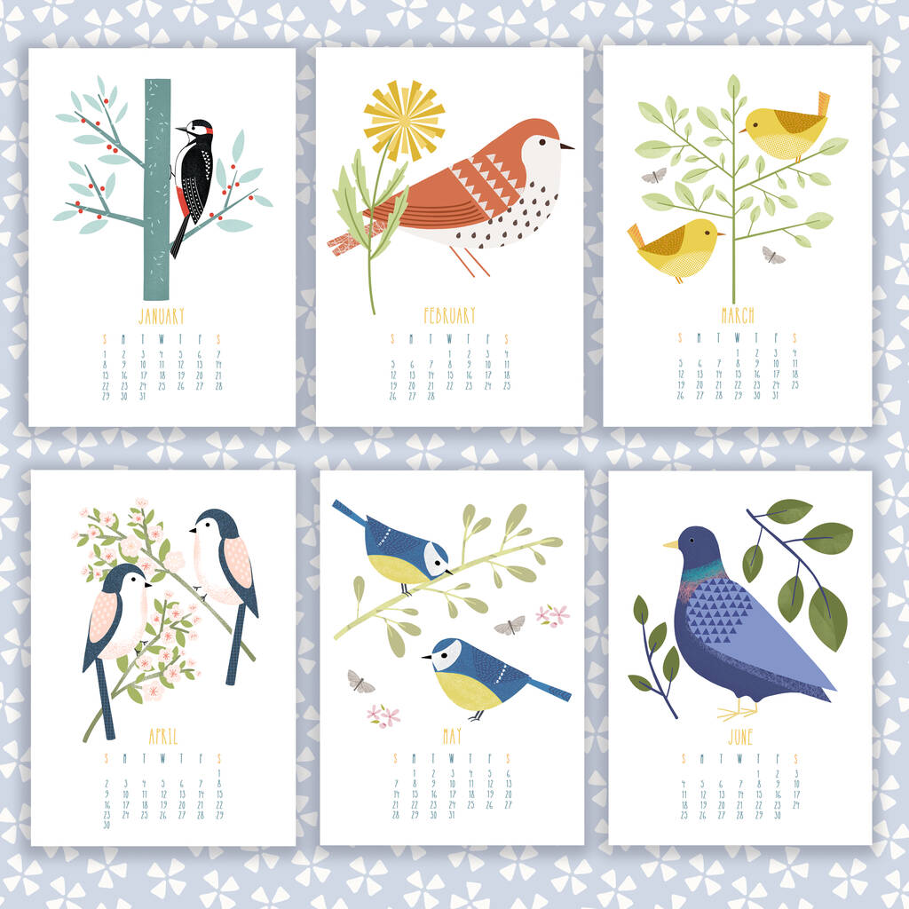 2023 Illustrated Birds Desk Calendar By Louise Brainwood