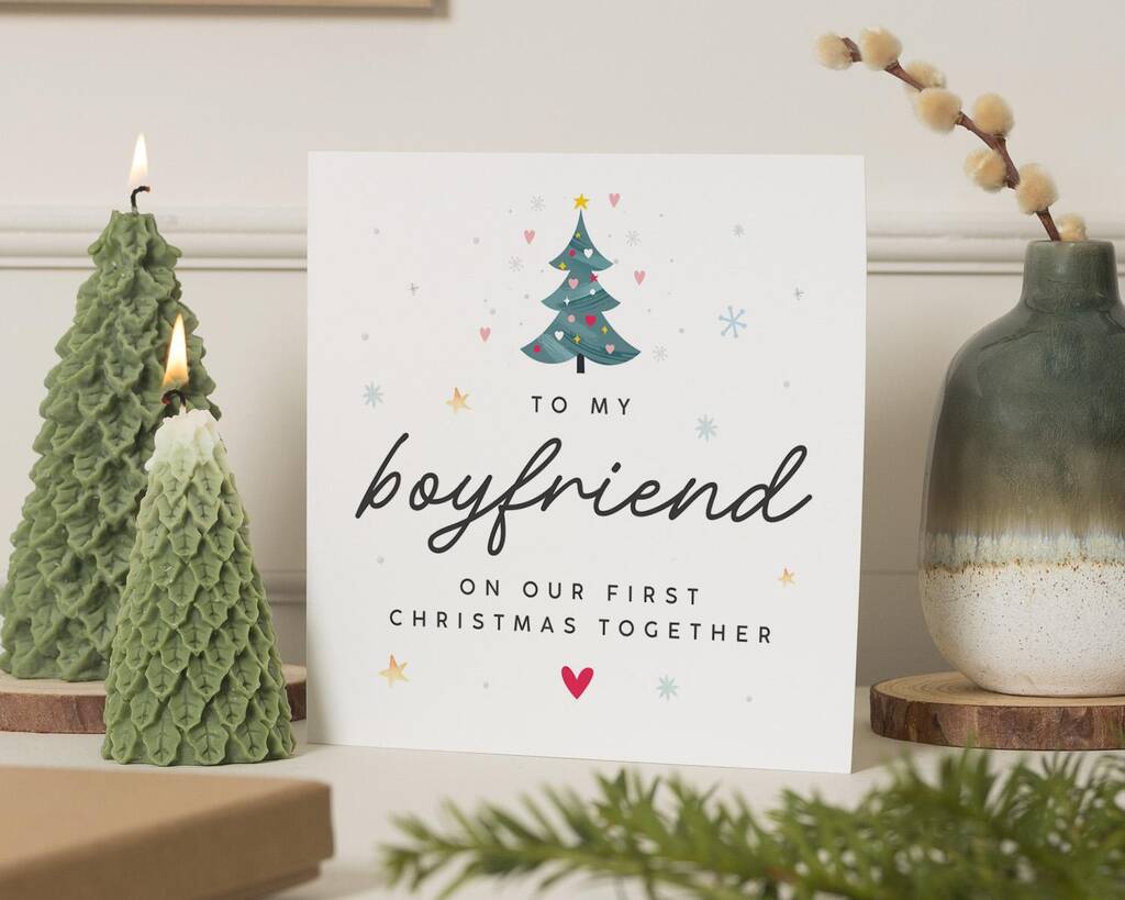 Personalised First Christmas Card For Boyfriend, 1 of 7