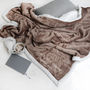 Personalised Mocha And White Super Soft Blanket, thumbnail 2 of 3