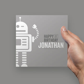 Personalised Birthday Card Robot, 3 of 5