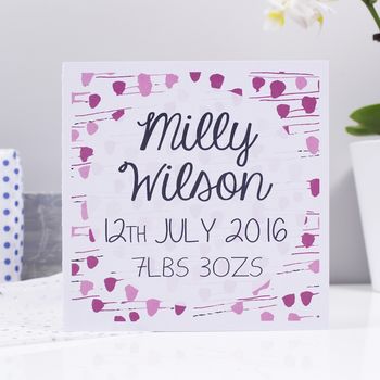 Personalised New Baby Card For Boys And Girls, 6 of 7