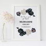 Black And Ivory Roses Personalised Wedding Print, thumbnail 3 of 4