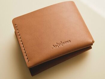 Handmade Leather Bi Fold Wallet, 7 of 8