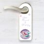 Personalised Mermaid Sleeping Purple Door Hanger, thumbnail 1 of 2