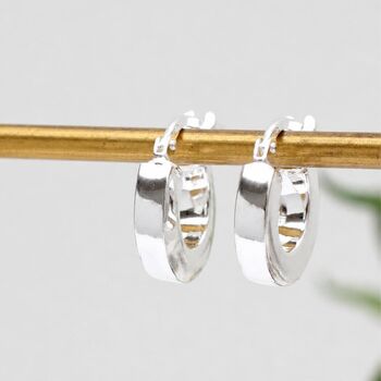 Sterling Silver Square Tube Hoop Earrings, 2 of 6