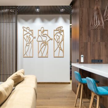Three Ladies Modern Wood Wall Decor Home Elegance, 10 of 10