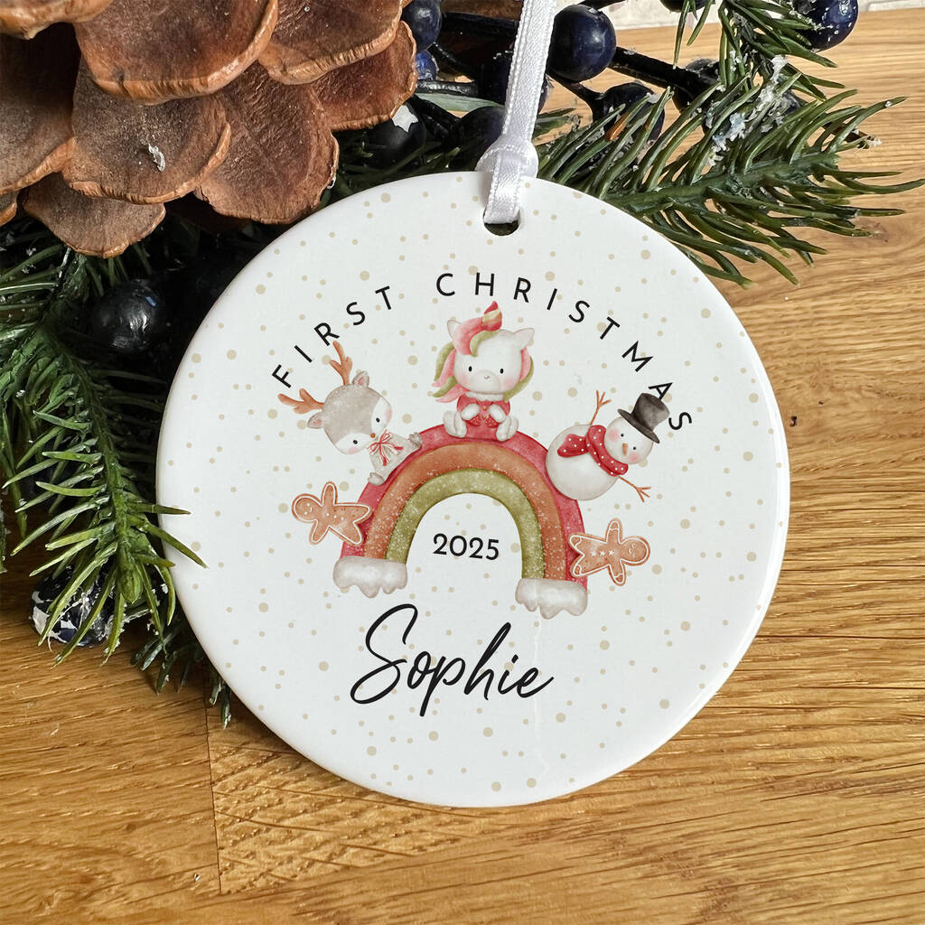 Custom Baby’s First Christmas Ceramic Ornament, 1 of 7