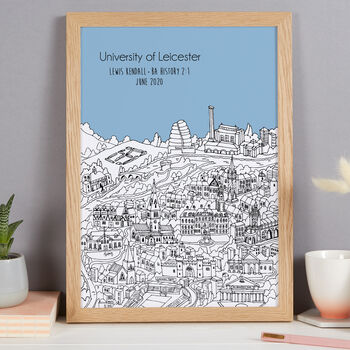 Personalised Leicester Graduation Print Gift, 8 of 9