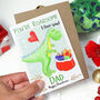 Personalised Mummy Daddy Dinosaur Christmas Card, thumbnail 7 of 8