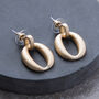 Matt Gold Colour Hoop Drop Earrings, thumbnail 1 of 3