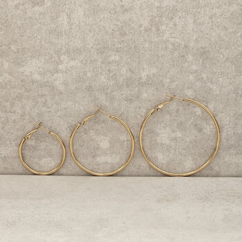 Classic Hoop Earrings Gold, 2 of 9