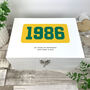 Personalised Year Milestone White Wooden Memory Box 18th, 21st, 50th Birthday And Anniversary Gift, thumbnail 10 of 12