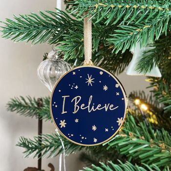 I Believe Enamel Christmas Tree Decoration, 6 of 9