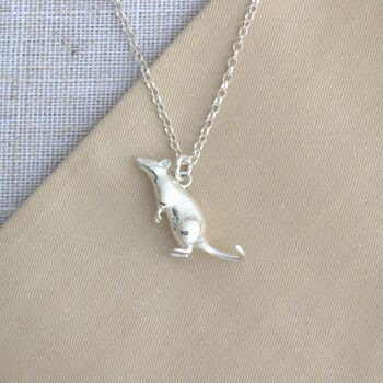 Rat Silver Necklace Personalised, 2 of 5