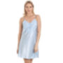 British Made Pale Blue Short Satin Nightdress With Lace Detail Ladies Size 8 To 28 UK, thumbnail 3 of 5