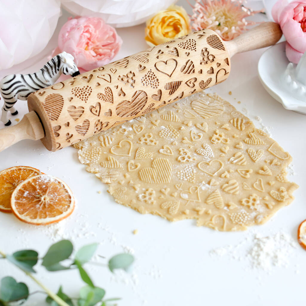 Hearts Embossing Rolling Pin, 1 of 4