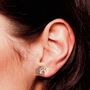 Never Alone Paw Earrings In Sterling Silver, thumbnail 5 of 5