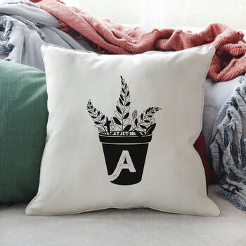 Personalised Initial Pot Plant Cushion, 2 of 4
