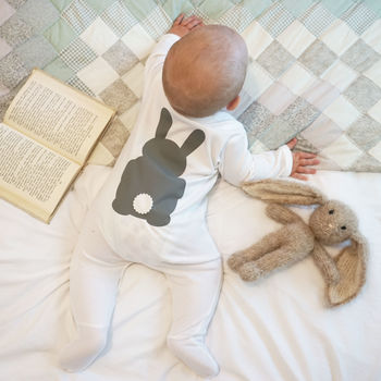 Bunny Rabbit Baby Sleepsuit, 3 of 10