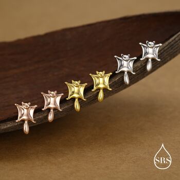 Sterling Silver Flying Squirrel Stud Earrings, 6 of 12