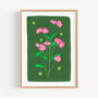 Delicate Floral Art Print Green, thumbnail 1 of 5