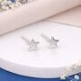 Sterling Silver Star Micro Stud Earrings – 4mm, thumbnail 1 of 6